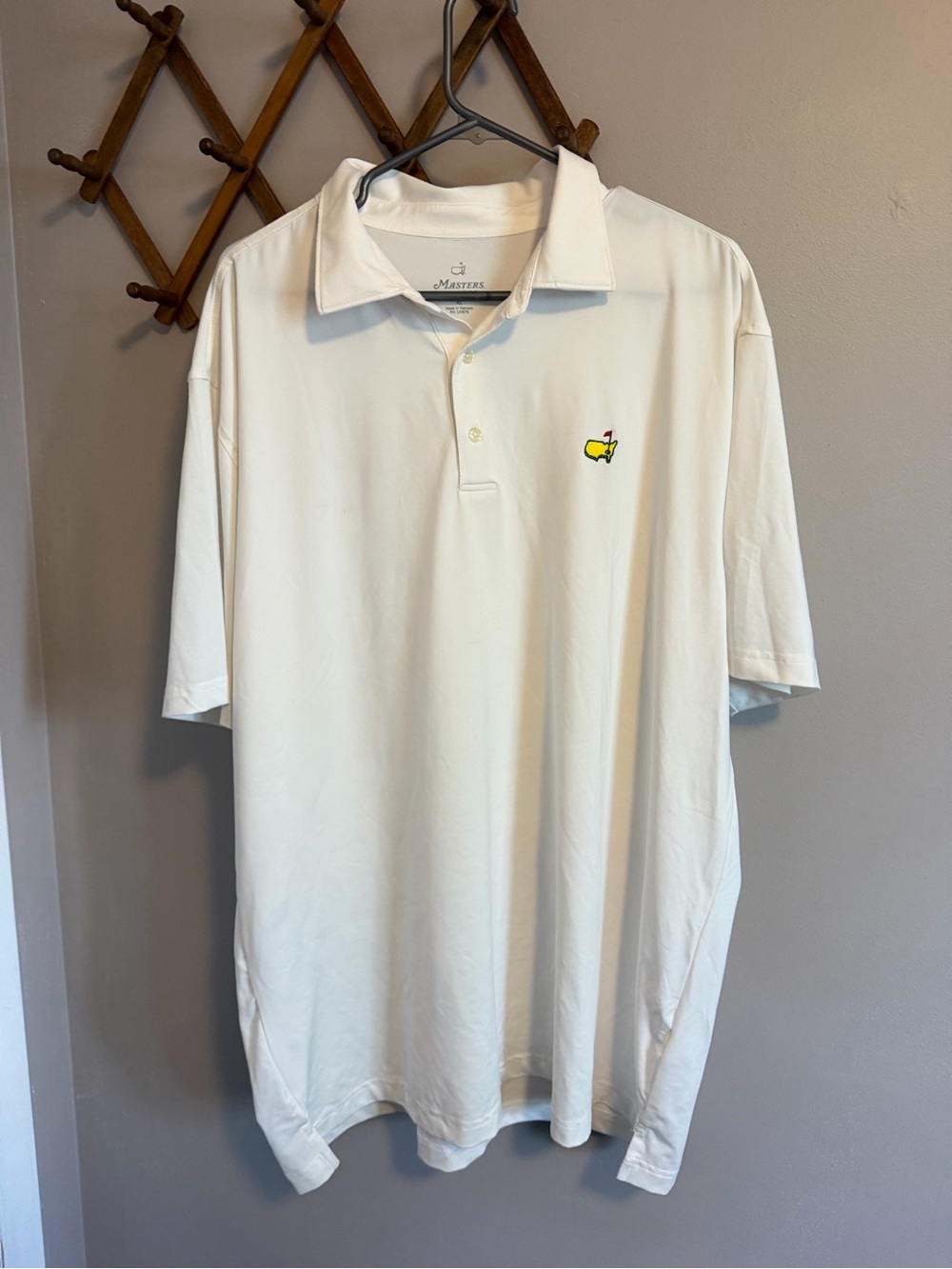 Masters Tech Golf White Embroidered Logo Performance Polo Shirt XL